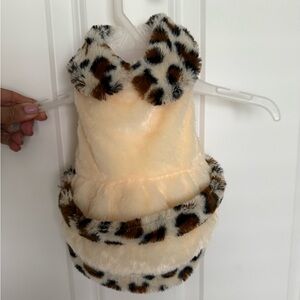 Leopard Print Faux Fur Dog Dress Coat